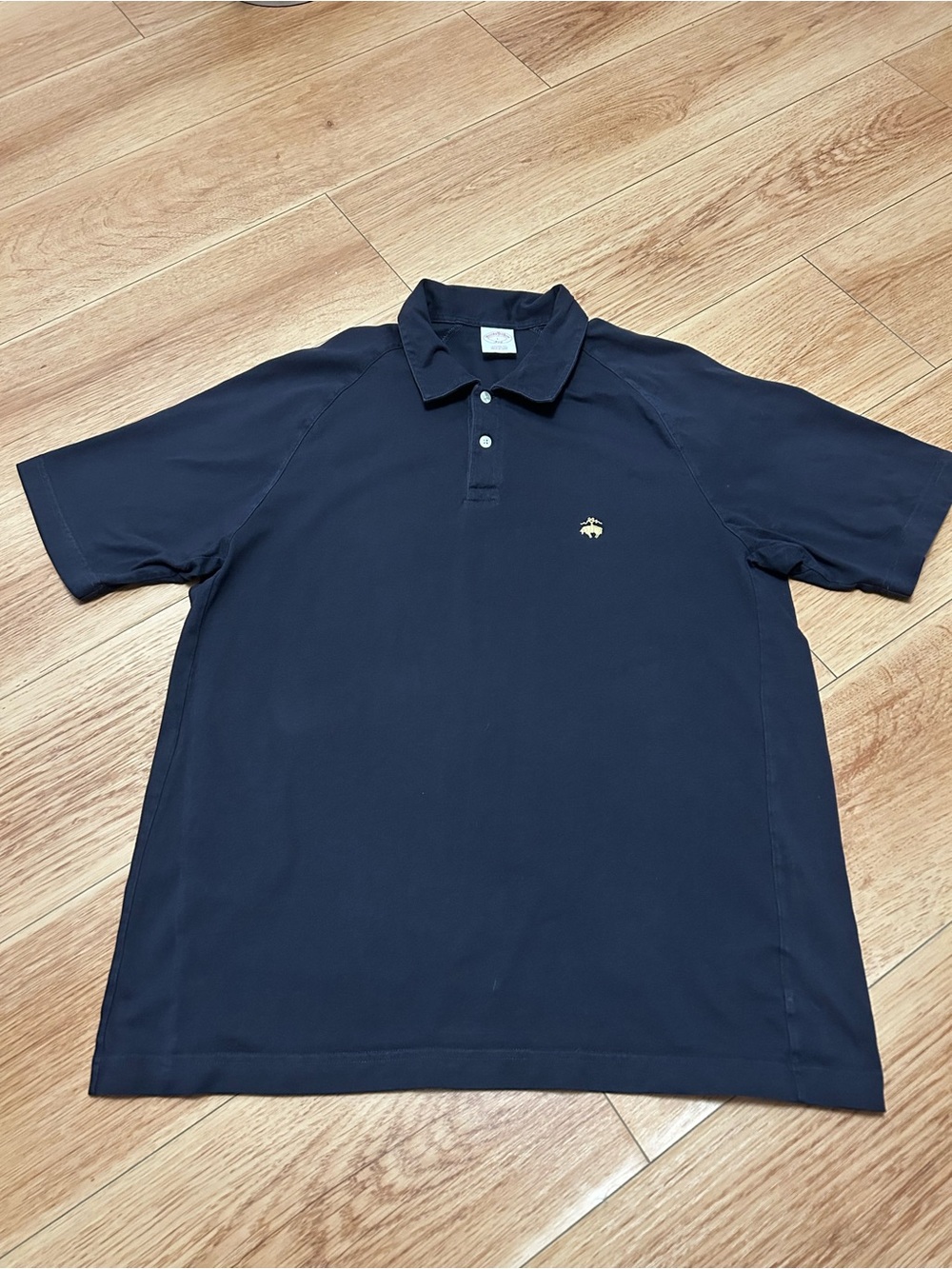 Brooks Brothers Navy Polo with Gold Logo Embroidery
